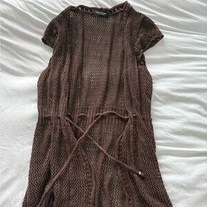 Brown Knit Cover-Up